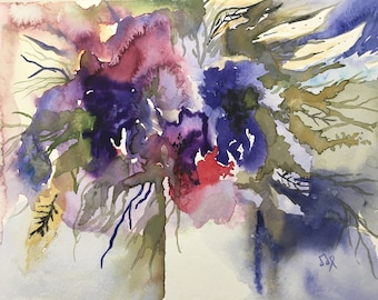Aquarel irissen, 9 x 12 inch Fine Art Print, kunst aan de muur irissen, botanische print, decor bloemen, aquarel bloemsierkunst, kunstprint 'Irissen'