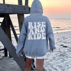 Rise and Ride Hoodie, Spin Class Hoodie, Spin Instructor Gift, Workout Hoodie, Biking Hoodie, Oversized Trendy Hoodie