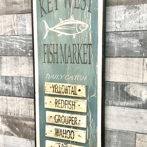 Personalized Old Fashioned Fish Market Sign, Nautical Rustic Sign ...
