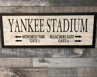 Yankee Stadium Sign, Yankee Stadium Sign-Rustic Hand Made Vintage Wooden Sign for Yankee Fans