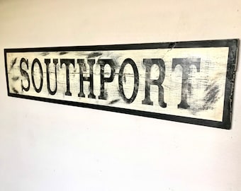 Personalized Town Sign,  Custom Weathered Wood Sign, Distressed Wood Sign, Rustic Town Sign