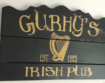 Personalized Irish pub sign, antique pub sign, pub decor, Irish family pub sign, St. Patrick’s Day, bar decor, man cave decor,