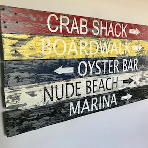 Coastal Beach Directions sign, Beach Decor, Beach House, Nautical Decor, Lake House, Nautical Gifts, Rustic Beach Signs, Distressed Sign