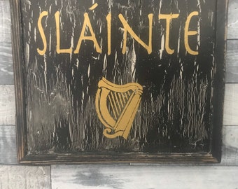 Slainte Irish Pub Sign, Vintage Pub Sign, Rustic Pub Sign, Irish Signs, St Patrick’s Day,Wooden Irish Pub Signs