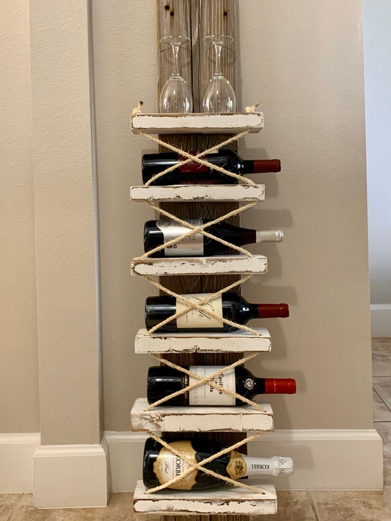 Repurposed Wood Wine Rack Etsy