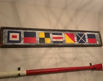 Welcome -Signal Flag Repurposed Framed Wood Sign