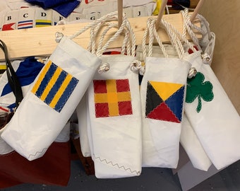 Wine Totes made of Repurposed Sails