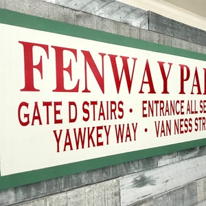 Fenway Park Street Sign, Fenway Park Gate D Sign, Fenway Park Wood Sign, Green Monster,Boston Red Sox, Cathedral of Baseball,Red Sox Fan