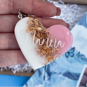 Resin Heart 'Nanna' KEYRING | Nanna Gift | Personalised Gift | Gifts for Nanna UK | Thank you Gift | Birthday Gift