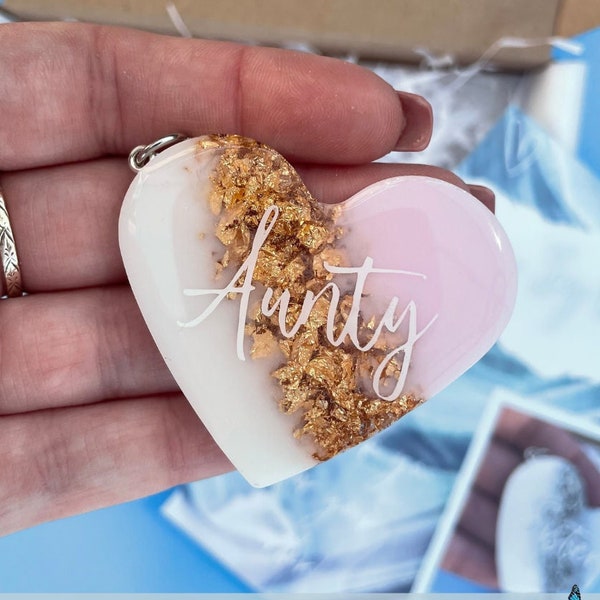 Resin Heart 'Aunty' KEYRING | Aunty Gifts | Gift for Aunty | Personalised Gift | Gifts for Her | Aunty Gift in the UK