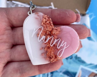 Resin Heart 'Nanny' KEYRING | Mothers Day Gift | Gift for Nanny | Personalised Gift | Gifts for Her | Nanny Gift in the UK | Nanny Gift