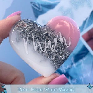 Resin Heart 'Mum' MAGNET | Fridge Magnet | Mum Gift | Personalised Gift | Gifts for Mum | Thank you Gift | Birthday Gift | Mothers Day Gift