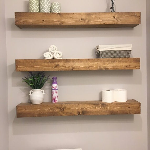 Three Wood Floating Shelf 3 5 Thick, How Thick Do Floating Shelves Need To Be