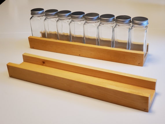 Hand Crafted Spice Rack Reclaimed Maple Wood Spice Rack Spice Shelf Minimalist Floating Wall Mountable