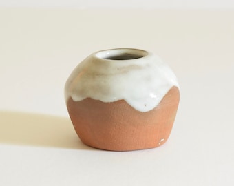 Brown+White Cupcake Bud Vase