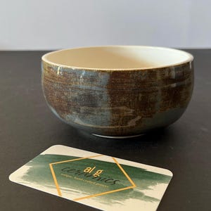 Dessert Bowl - Blue Rustic + White