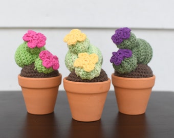 Crochet Succulent/Handmade Ball Cactus/Plant Decor