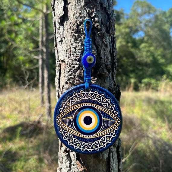 Wall Hanging Ceramic Evil Eye Nazar Boncuk Mal De Ojo, Modern Boho Style  Home Decor -- Burst Mandala -- Quick Ship!