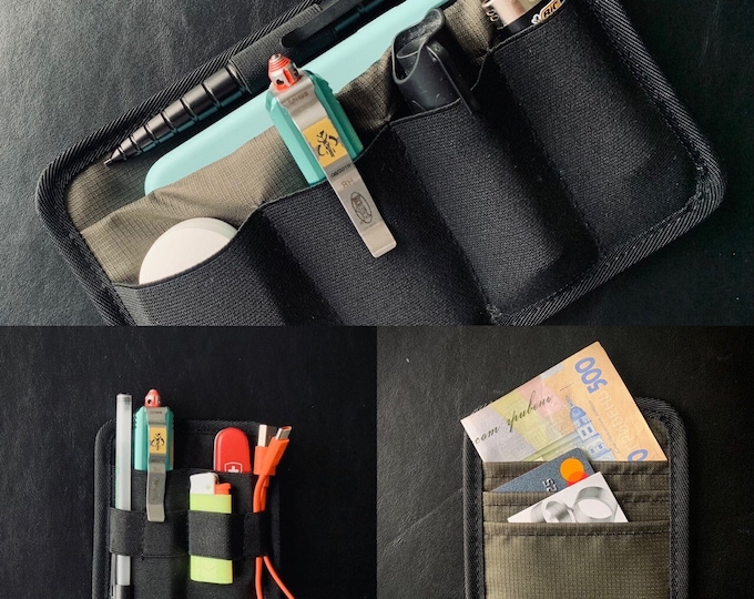 Set of 3 Velcro Organizers, EDC Pocket Organizer EDC Pouch EDC Wallet