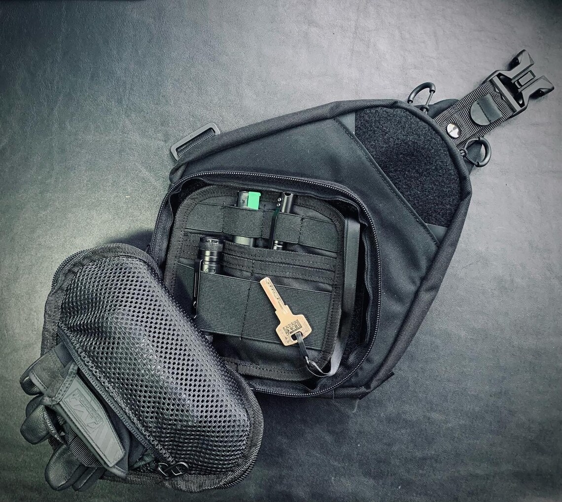 Tactical EDC Bag Black Multicam Cordura Sling Crossbody Etsy