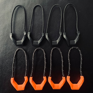 Set of 8 cord U Zipper Pull, Backpack & Bag Zip Climbing, Adventurer, Key Ring Keychain Accessory