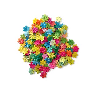 150 Mini Multicolor Fabric Flowers, 1/2 Inch Double-Sided Appliqués for Sewing Crafts