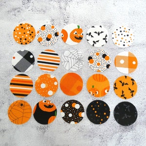 Halloween Fabric Circle Die Cuts: 2-inch Appliqué Designs