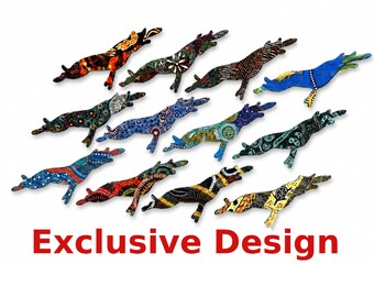 Exclusive Heeler Disc Dog Appliqué Set, Australian Cattle Dog Fabric Patches (5 Inch)