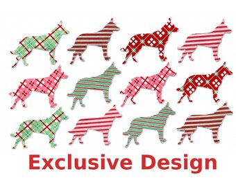 Christmas Fabric Blue Heeler Applique Die Cuts: Quilting & Sewing