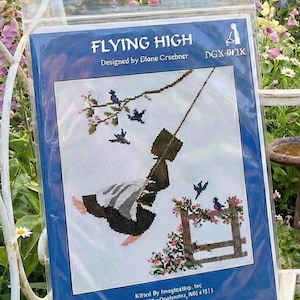 Vintage Flying High Cross Stitch Kit by Diane Graebner | Complete Unopened Needlework Kit | Birds Folk Art | 1990s