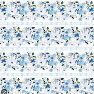 Watercolor Floral Stripe Fabric | Enchantment Collection by Wilmington Prints | Quilt Borders & Runners