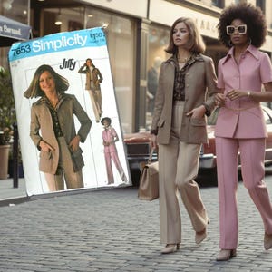 1976 Vintage Simplicity Sewing Pattern Jiffy 7653 Misses Top And Pants, Size 12 Miss