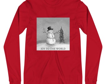 Christmas unisex Long Sleeve Tee, Snowman Sweatshirt, Christmas Shirt, Holiday t-shirt