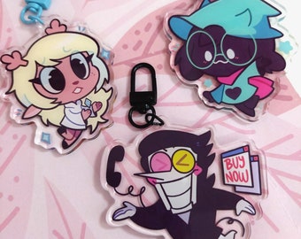 Deltarune: Noelle, Spamton, Ralsei | Acrylic Charm