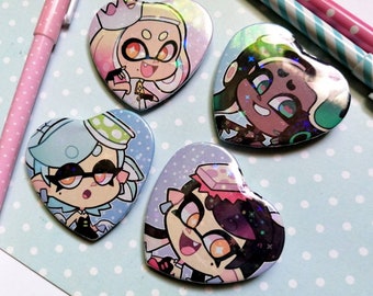 LAST CHANCE | Splatoon: Holographic Heart Badges/Buttons