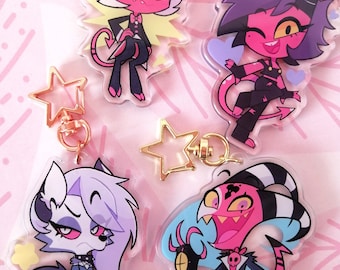 PRE-ORDER | Helluva Boss: Blitzo, Moxxie, Millie & Loona | Acrylic Charm