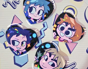 Scott Pilgrim: Holographic Heart Badges|Buttons