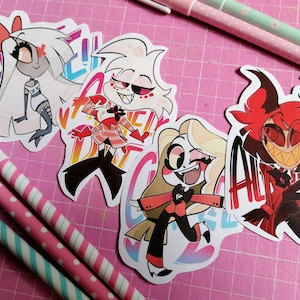 ULTIMA POSSIBILITÀ / Hazbin Hotel: Vaggie, Angel Dust, Alastor e Charlie / Adesivi