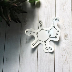 Caffeine Molecular Structure Sticker- Caffeine Sticker- Laptop/ Water Bottle Sticker- Decal