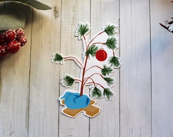Charlie Brown Christmas Tree Sticker - Waterproof Laptop Decal