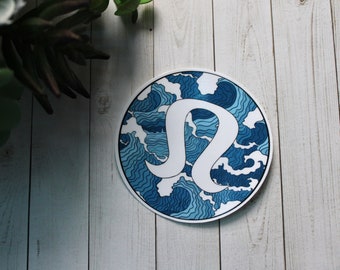 Blue Waves Lululemon Sticker – Waterproof Laptop Decal