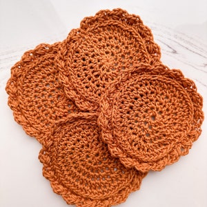 Terracotta Crochet Coaster Set- Textured Coasters- Crochet Gift- Handmade Coasters- Home Decor Crochet- Coaster Set Crochet- Boho Farmhouse
