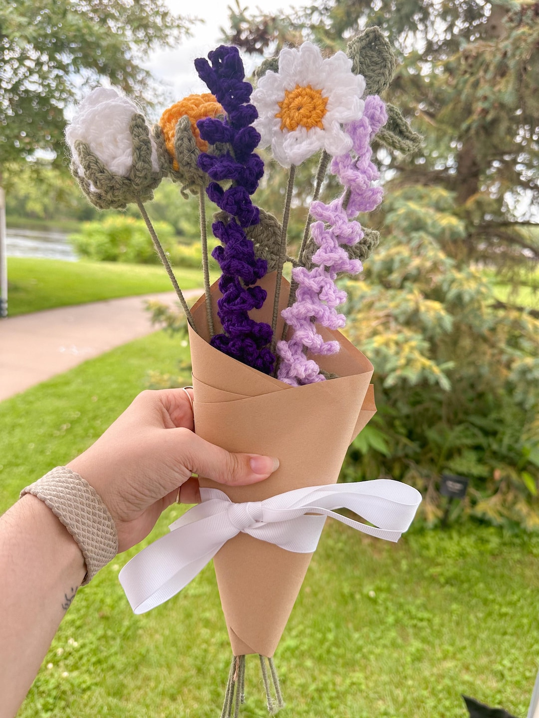 custom-crochet-flower-bouquet-handmade-forever-flower-etsy