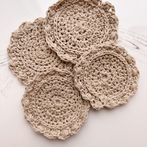 Mushroom Crochet Coaster Set- Textured Coasters- Crochet Gift- Handmade Coasters- Home Decor Crochet- Coaster Set Crochet- Boho Farmhouse