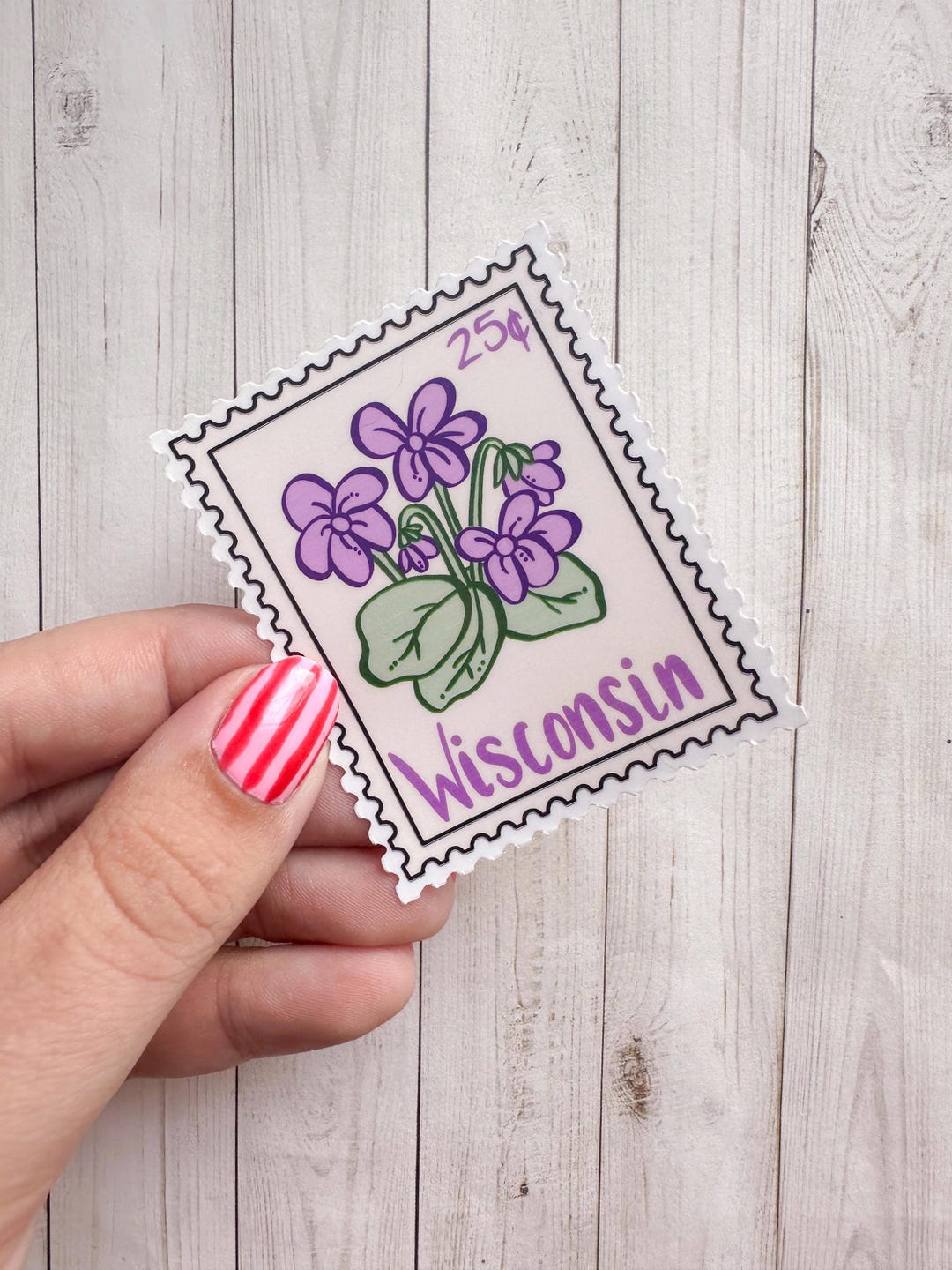 Wisconsin Postage Stamp Sticker - Postage Stamp Sticker - Wisconsin ...