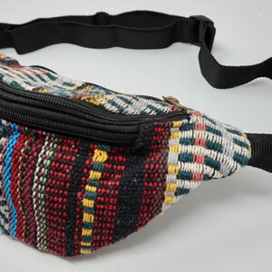 Gürteltasche aus Baumwolle mit 3 Reißverschluss-Fächern, Bauchtasche, Umhängetasche, Schultertasche, Seitentasche, Reisetasche, Partytasche, Handytasche, Schlüsseltasche, Fahrradtasche, Wandertasche