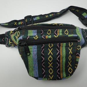 Belt bag made of cotton with 3 zip compartments, fanny pack, shoulder bag, shoulder bag, hip bag, fanny pack, side bag, bum bag