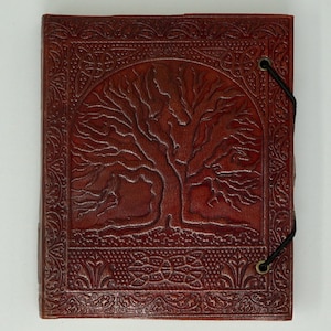 Cuaderno encuadernado en piel “Árbol Mágico”, 15 cm x 14 cm, hecho a mano. Diario, cuaderno de dibujo, cuaderno de bocetos, cuaderno, libro de cuero, libreta