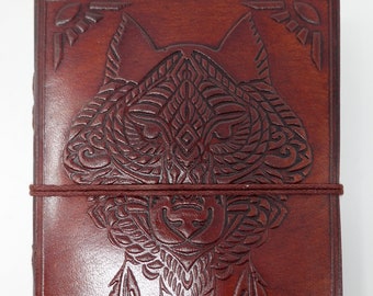 Cuaderno con cubierta de cuero "Lobo", diario, cuaderno de bocetos, libro de dibujo, libro de sueños, RPG, cuaderno, cuaderno, libro de cuero, cuero, vintage