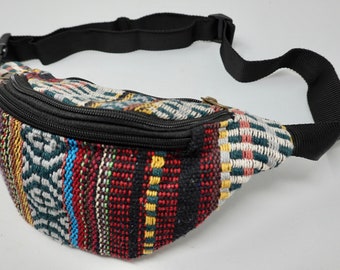 Bolsa de cintura de algodão com 3 compartimentos com zíper, bolsa de cintura, bolsa crossbody, bolsa de ombro, bolsa lateral, bolsa de viagem, bolsa de festa
